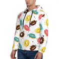 thumbnail image 2 of Hoodies for Men - Colourful Donut Print White Long Sleeve Comfrt Men'S Fashion Hoodies & Sweatshirts, Sweatshirts for Men Hoodies Pullover Clothing Clothes with Pouch, 2 of 7