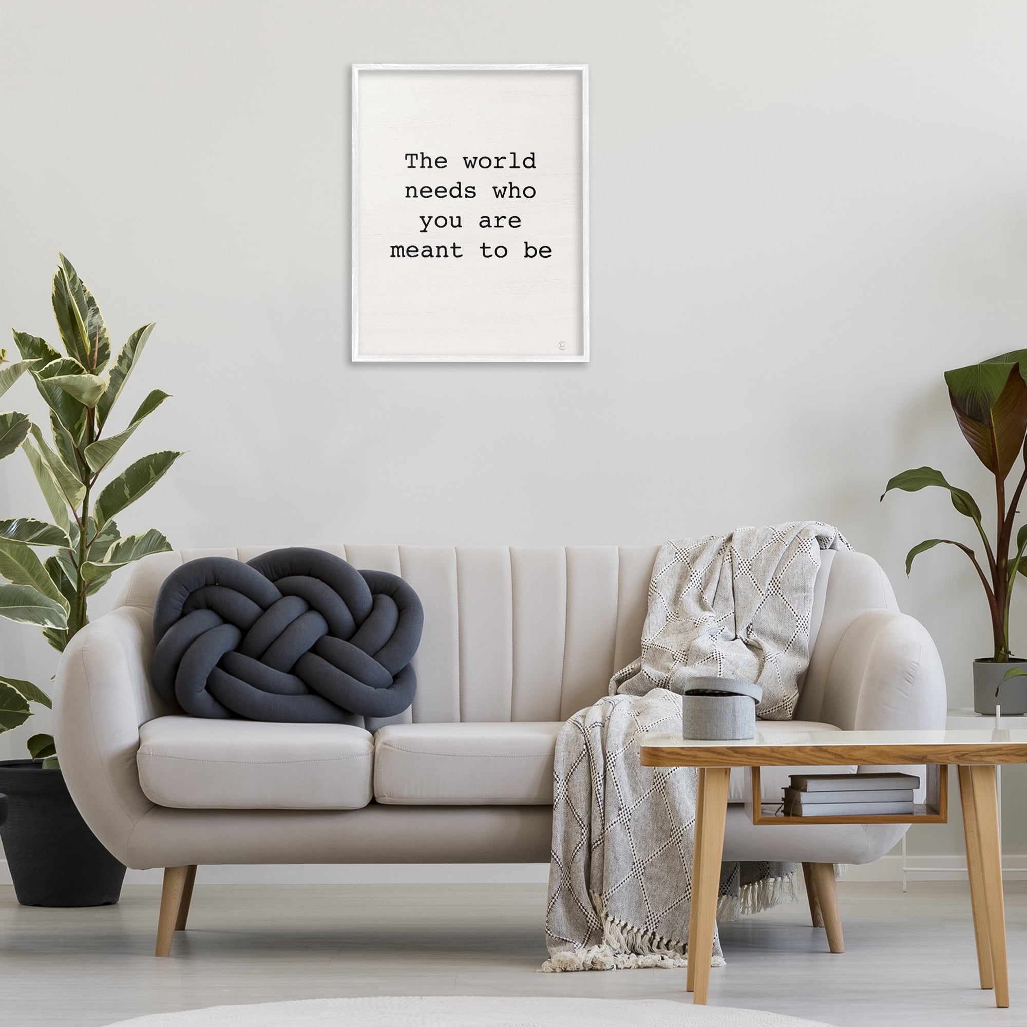 Stupell Industries Inspirational Meant To Be Typography Painting White Framed Art Print Wall Art, 24 x 30