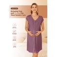 thumbnail image 6 of Ekouaer Womens Nightgown Nightshirt Birthing Gown V Neck Nursing Short Sleep Wear Taro Purple, 6 of 7