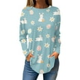thumbnail image 1 of Pxiakgy Hauts de Pâques pour Femmes en Solde, Chemise à Manches Longues Imprimée Œuf de Pâques et Lapin Col Rond Décontracté Chandail en Molleton Printemps Pâques Lapin Œuf de Pâques Col Rond Ample Décontracté, 1 of 5