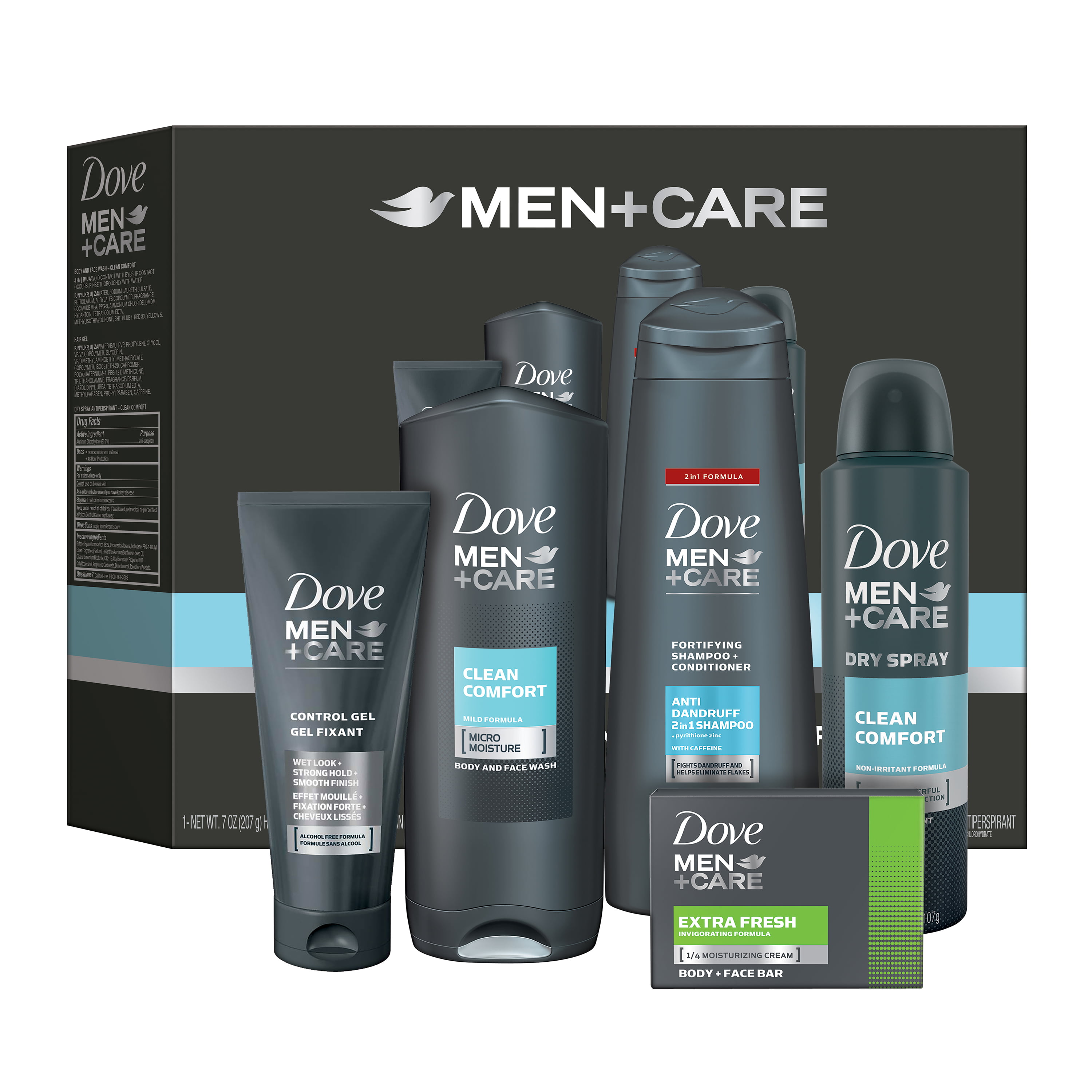 Dove Men+Care 5-Pc Clean Comfort Gift Set (Bar, Body Wash, Dry Spray AP, 2  in 1 Shampoo, Hair Gel) – Walmart Inventory Checker – BrickSeek