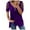 Purple, variant on Giftesty Tops for Women Summer Hot Diamond Hollow Sexy Fashion Zipper Short Sleeve Tops