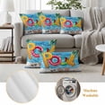 thumbnail image 6 of Blue Summer Pool Outdoor Waterproof Pillow Covers, Watermelon Swimming Ring Slippers Decorative Square Throw Pillowcase Sofa Cushion Sham for Patio/Couch/Chair, 16"x16" 2 Pack, 6 of 8