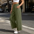 thumbnail image 6 of Liuinsasek Cotton-Linen Pants for Women Solid-Color Loose Casual High Waist Slimming Elastic Waistband Lightweight Trousers, 6 of 10