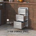 thumbnail image 3 of Outdoor Kitchen Drawers  BBQ Island Drawers for Outdoor Kitchens or Patio Grill Station 16" W x 28.5" H x 20.5" D, Flush Mount Triple Access BBQ Drawers Stainless Steel with Handle, 3 of 11