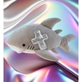 thumbnail image 4 of DolliBu Marine Gray Shark Stuffed Animal with Silver Cross Plush - Religious Baby Baptism Gifts for Boys and Girls, Cute Dedication Christening Gifts Plush Prayer Toy Healing Stuffed Animal - 6 Inches, 4 of 6
