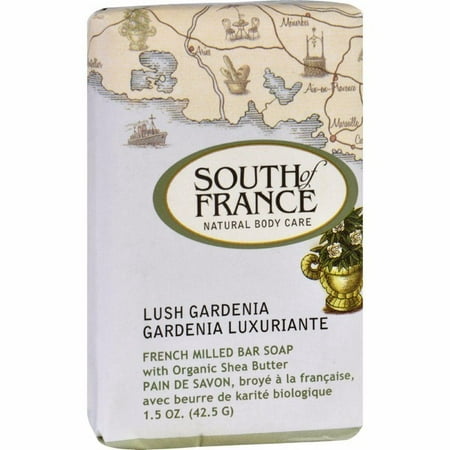 South Of France Bar Soap - Lush Gardenia - Travel - 1.5 Oz - Pack of