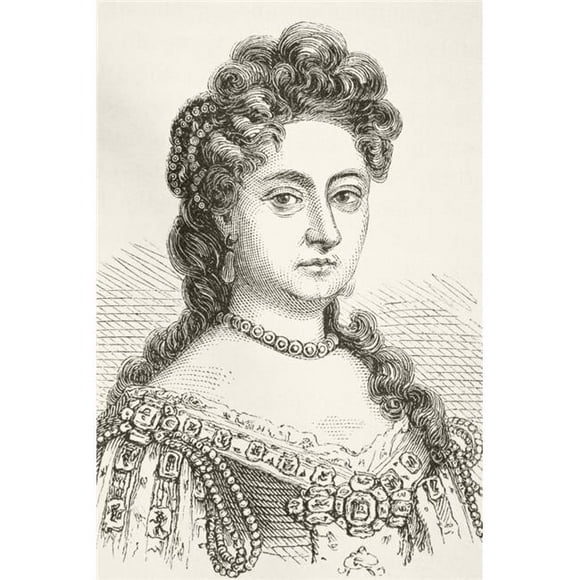 Queen Mary II of England 1662 To 1694 Wife of King William III From The National & Domestic History of England by William Aubrey Poster Print, Large - 24 x 36