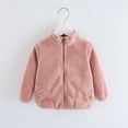thumbnail image 3 of Vedolay Girl's Coat Baby Girl's Chic Collarless Jackets Long Sleeve Winte Zippered Coat,Pink 3-4 Years, 3 of 4