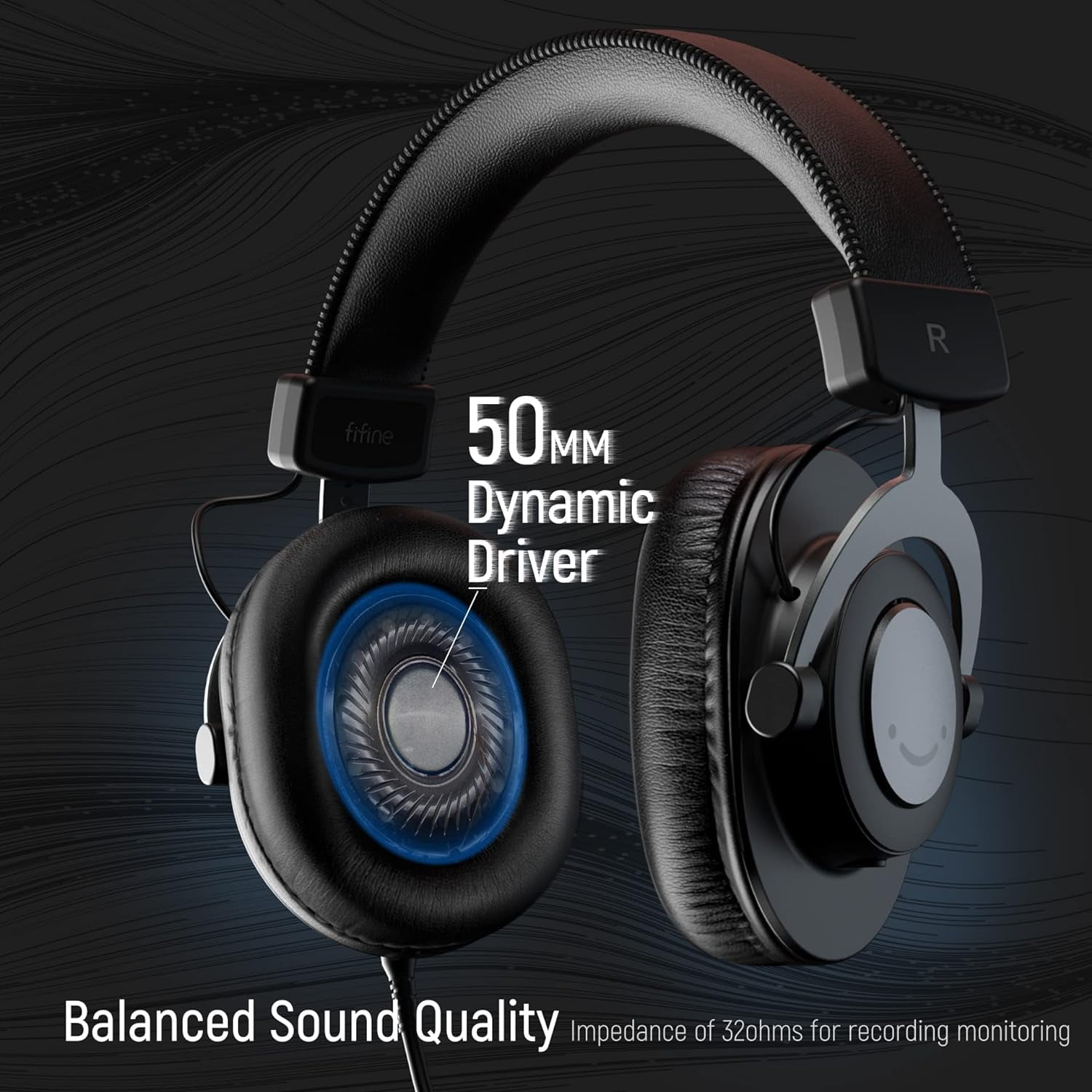 FIFINE Studio Wired Headphones for DJ, Music Monitor, Recording with 9.8ft Cable for 3.5mm/6.35mm, Over Ear, Noise Cancelling for Podcast, Streaming-H8
