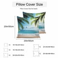 thumbnail image 3 of Waterproof Throw Pillow Covers Set of 2, 24x24 Inch Beach Ocean Decorative Pillowcases Outdoor Pillow Slip Cushion Covers Set for Couch Tent Summer Blue Sky Botanical Tree Leaves, 3 of 7