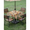 thumbnail image 4 of Outdoor Tablecloth with Umbrella Hole for Patio/Picnic/Party/Camping, Brown Basketball Football Waterproof Table Cloth Square Cover Washable, Modern Art Ball Rustic (54"x 54"), 4 of 8