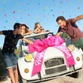 thumbnail image 4 of Decoración de cumpleaños de vinilo rosa impermeable Car Bow Datanly de 30 pulgadas, 4 of 7