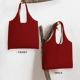 thumbnail image 3 of Xecao's Maroon Canvas Tote Bag is a versatile choice for women, serving as a stylish beach bag, shopping bag,and reusable grocery bag., 3 of 5