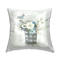 Stupell Industries Bouquet in Plaid Tin Decorative Printed Throw Pillow Design by Carol Robinson.