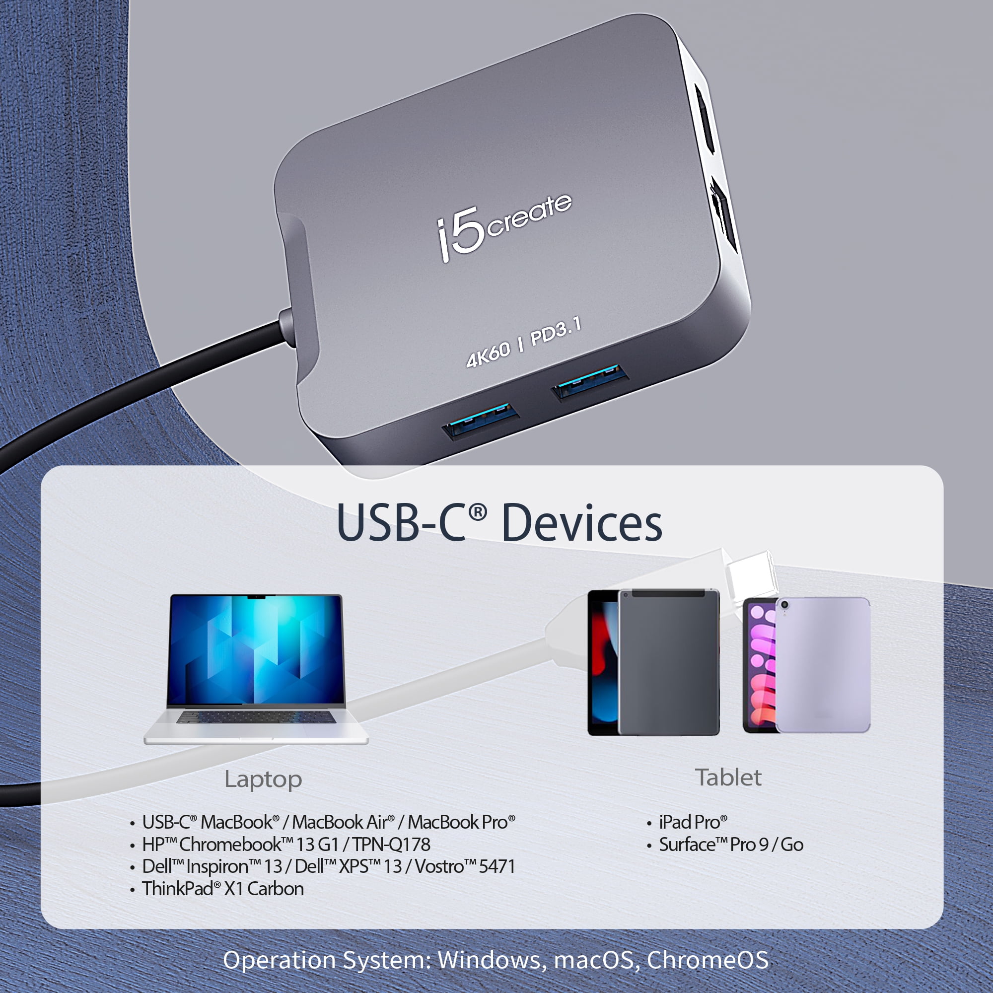j5create  4K60 Elite USB-C Travel Adapter, JCD3191