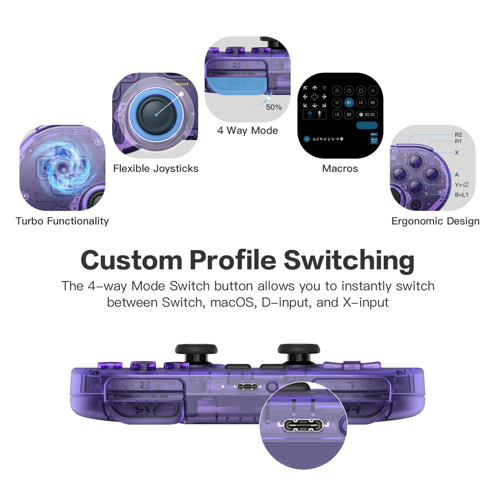  8Bitdo Sn30 Pro Bluetooth Controller for Switch/Switch OLED,  PC, macOS, Android, Steam Deck & Raspberry Pi (Gray Edition)