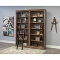 thumbnail image 2 of Bowery Hill Solid Oak Wall Oak Bookcase Rectangular Adjustable Shelves 94"H Assembled, 2 of 7