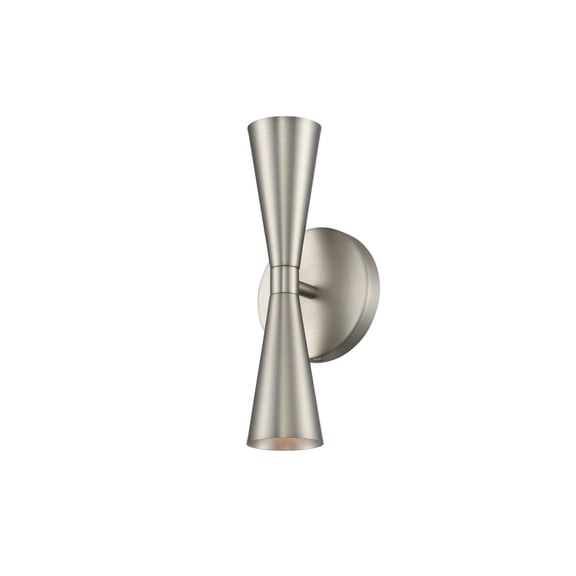 Kalco Lighting Milo 5" 2-light Stainless Steel ADA Wall Sconce in Satin Nickel