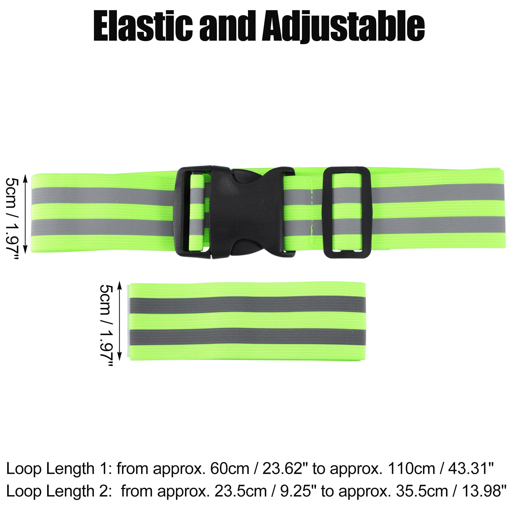 Unique Bargains Reflective Belt High Visibility Cycling at Night Green 3pcs