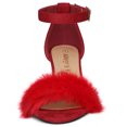 thumbnail image 2 of Sandalias de Tacón Cuadrado Allegra K con Correa En El Tobillo piel sintética para Mujer Rojo 42, 2 of 6