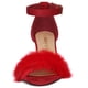 thumbnail image 2 of Sandalias de Tacón Cuadrado Allegra K con Correa En El Tobillo piel sintética para Mujer Rojo 42, 2 of 6