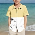 thumbnail image 4 of CYRBOKOToddler Boys Button Down Shirts, Holiday Comfy Casual Short Sleeve Summer Tops Yellow Size 5-6 T, 4 of 7
