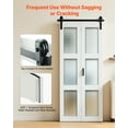 thumbnail image 2 of VEVOR Bifold Barn Door, 36" x 84", Frosted Glass Barn Door with Header Board and Hardware Kit Included, Space-Saving Design, Pre-Assembled Panels, Waterproof & Quiet, White, 2 of 9