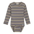 thumbnail image 1 of Minymo Long-Sleeve Rib Bodysuit - China Blue Stripes (6 Months), 1 of 3