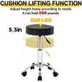 thumbnail image 5 of BestOffice Round Rolling Stool with Swivel Garage Stool with Wheels PU Cushion Leather Stool for Office, Massage (Black), 5 of 6