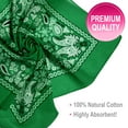 thumbnail image 3 of Innerest 12pk Green Paisley Bandana Face Covering 100% Cotton Bandana for Men Women Face Bandana Headband, 3 of 6