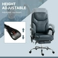 thumbnail image 5 of PU Leather Massage Office Chair with 6 Vibration Points, Heated Reclining Computer Chair with Adjustable Height, Footrest, Gray, 5 of 6