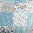 thumbnail image 4 of Blue & White Floral Quilt Set Four Season Cotton Bedspread with Geometric Patchwork Grey Green Floral Accents for Modern Bedroom, 4 of 5