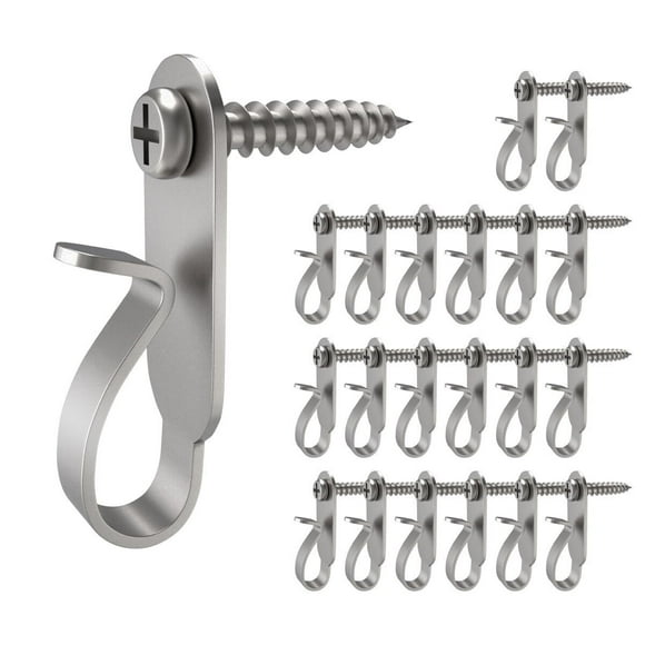 WANGQ Crochets pour Suspension de Lumière, Crochets à Vis pour Suspendre la Lumière de Noël, Fil Lumineux et Clips Lumineux Led Féeriques, Acier Inoxydable