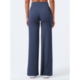 thumbnail image 4 of Leggings YEOREO sin costura frontal, tiro alto, azul marino, 4 of 8