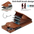 thumbnail image 4 of Crossbody Wallet Case for Samsung Galaxy S24 Ultra, PU Leather Phone Case with RFID Blocking Card Slots Holder Ring Kickstand Wrist Strap Lanyard Handbag Purse Cover, 4 of 8