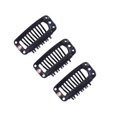 thumbnail image 1 of Wig Clips with Rubber Snap Clips Hairpieces 9 Tooth Wig Comb 24pcs(32mm Length Black), 1 of 3