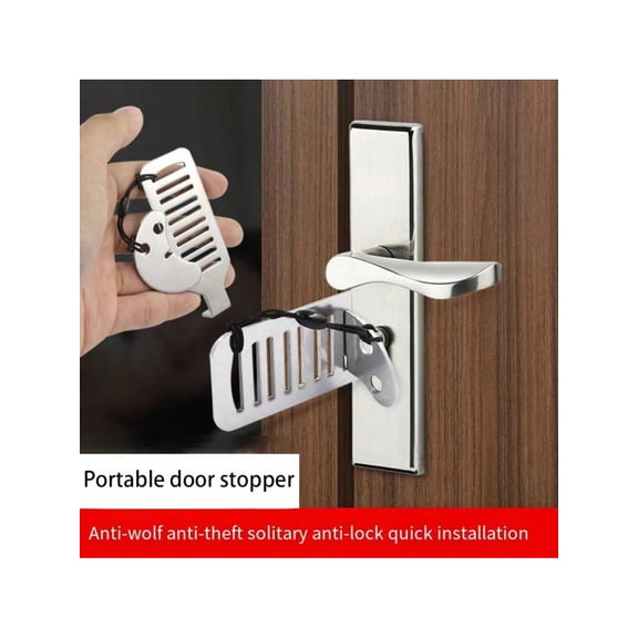 3pcs Portable Door Lock Security Device Adjustable Portable Door Lock For Home Hotel Apartment Dorm Extra Privacy Security Silver