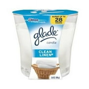 Glade 75380 3.8 oz. Glade, Clean Linen Scented Wax Candle