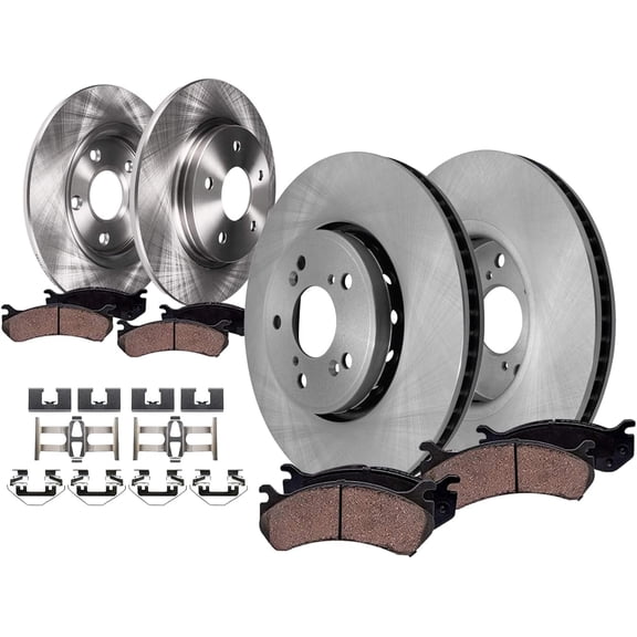 Detroit Axle - Brake Kit for 2013 2014 2015 2016 2017 2018 Acura RDX, Disc Brake Rotors Ceramic Brakes Pads with Hardware Replacement: 12.28" inch Front & 12.00" inch Rear rotor