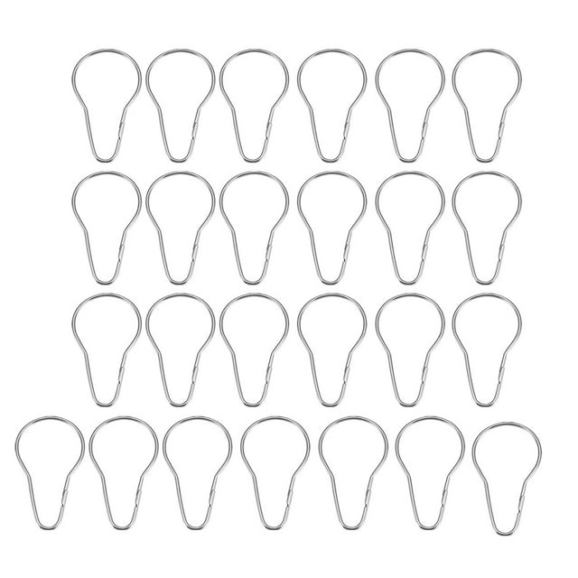Unique Bargains Shower Curtain Ring Hooks Metal for Shower Rods Curtains Liners 25pcs