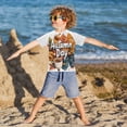thumbnail image 3 of FORMRS Boys Rash Guard Short Sleeves Swim Shirt Quick Dry UPF 50+ Sun Protection, Sizes 3-12T, Autumn Day Pattern, 3 of 6