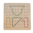 thumbnail image 2 of Qianli Wooden Geoboard Mathematical Manipulative Material Array Block Geo Board – Graphical Educational Toys with 38Pcs Pattern Cards and Latex Bands Shape STEM Puzzle Matrix 8x8 Brain Teaser for Kid, 2 of 5