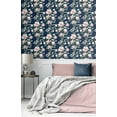 thumbnail image 2 of NextWall Navy & Blush Magnolia Trail Peel and Stick Wallpaper, 2 of 9