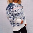 thumbnail image 4 of RKSTN Sweaters for Women Winter Christmas Printing Splicing Round Neck Long Sleeve Line Sweater Tops Blouse Fall Sweaters, 4 of 7