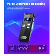Digital Voice Activated Recorder,128GB Audio Recorder with Playback, Noise Reduction, 3072Kpbs HD Dual MIC Tape, Store 2048 Hours of Documents Voice Activated Recorder for Interviews/Meeting/Classes