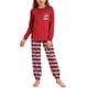 thumbnail image 5 of Conjuntos de blusa y camisa de manga larga con cuello redondo para niños y niñas de 5 a 14 años con estampado y bolsillo. Conjunto de top y pantalón de manga larga., 5 of 9