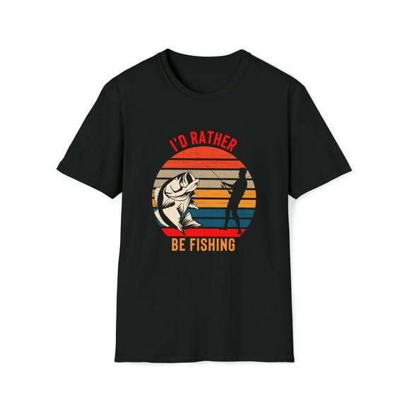 Funny Fisherman T-Shirt, I'd Rather Be Fishing, Fishing Gift, Fishing Shirt