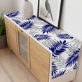 thumbnail image 4 of Blue Leaves Table Runner - 90 Inch Long, Kitchen Dining Table Runner Dresser Scarves, Abstract Modern Geometric Lines Simple Art Farmhouse Decor for Coffee Tables Wedding Party Banquet, 4 of 8