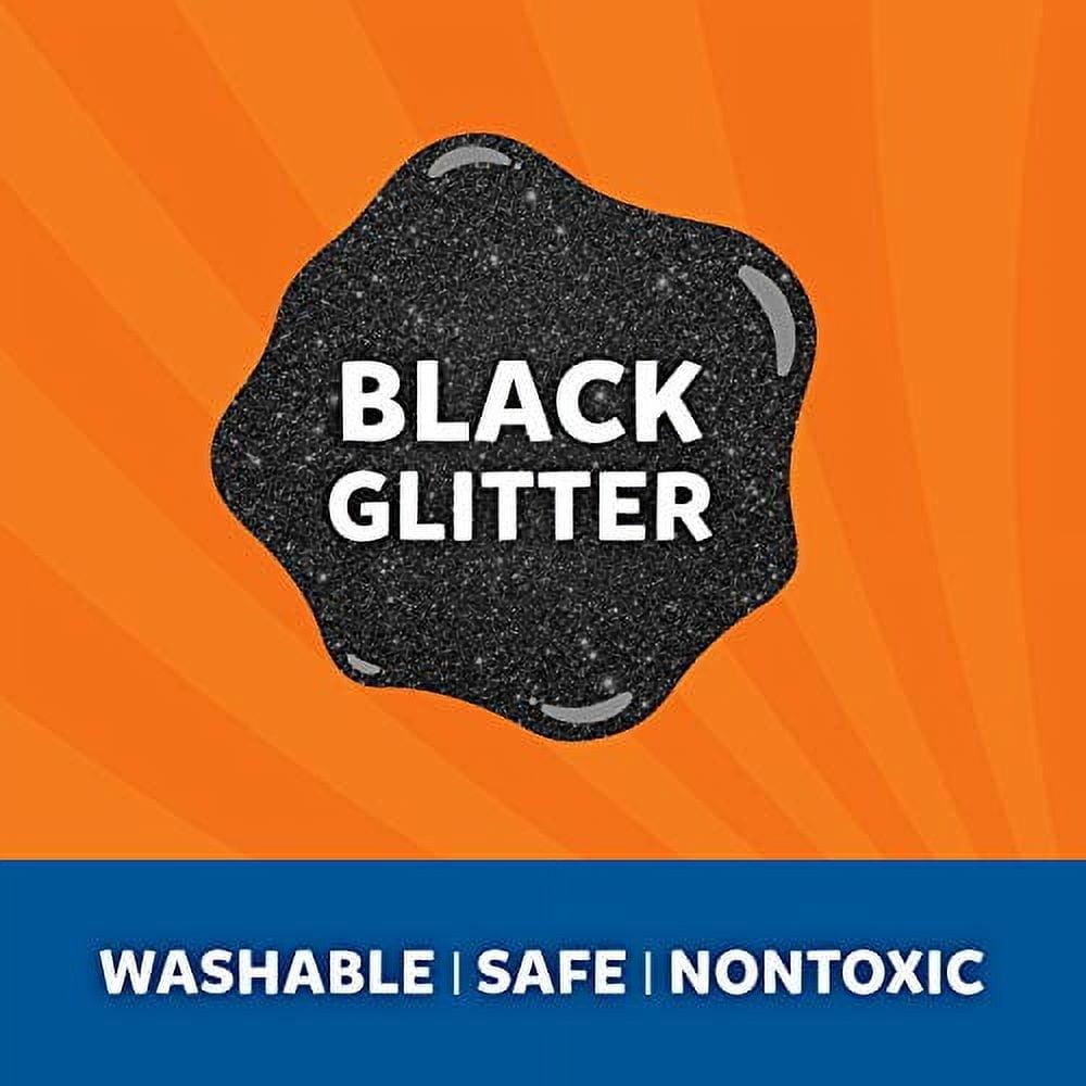 Pack of 6 - Elmer's Washable Classic Glitter Glue - Black (6 fl. oz.) Great for Slime!